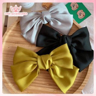 Cặp tóc nơ cặp tóc nữ lụa cặp tóc nữ tính tone màu trầm Hàn Quốc Chồi accessories Y087