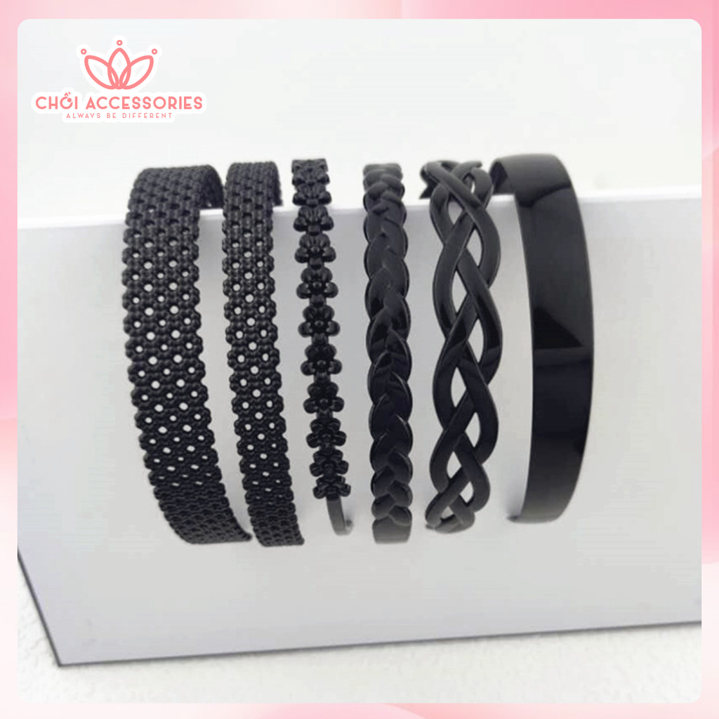 Bờm tóc nhựa đen Chồi accessories, cài tóc nhựa có răng không gãy tóc màu đen nhiều kiểu - K218