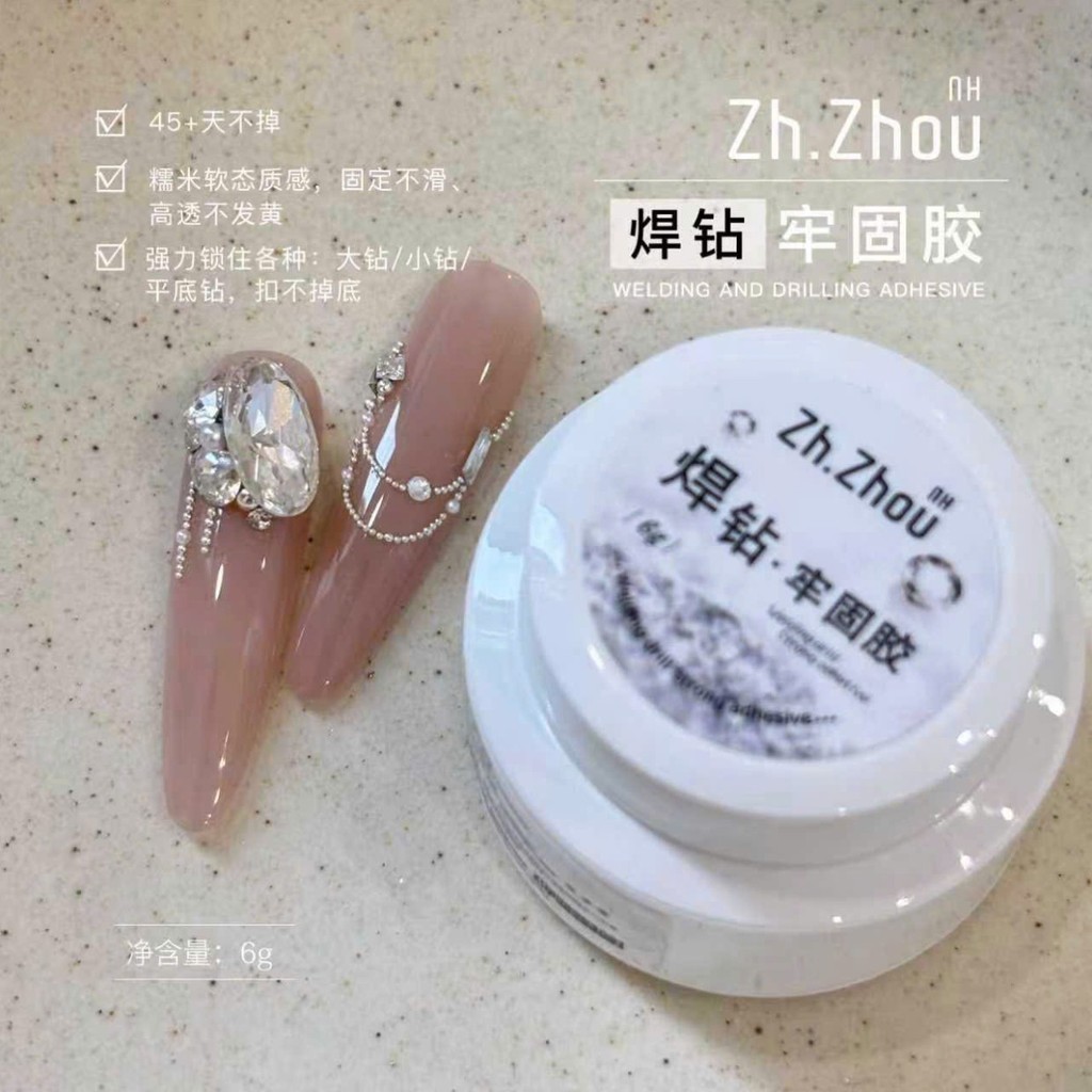 Gel đính đá Zhou hũ 6G ,gel đính đá cao cấp zhou hũ15G Gel đính đá charm cao cấp, gel đính đá zhou c