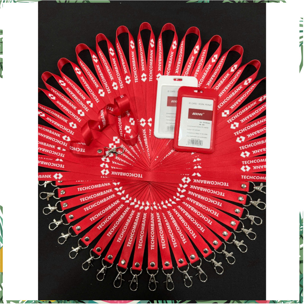 ```Dây đeo thẻ NHÂN VIÊN Ngân hàng TMCP Kỹ Thương Việt Nam - In theo yêu cầu từ La'house Uniform``` 