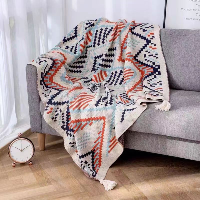 Chăn mặt trời Navajo xuất khẩu, chăn sofa dệt kim Bohemian, chăn ngủ văn phòng điều hòa, chăn len