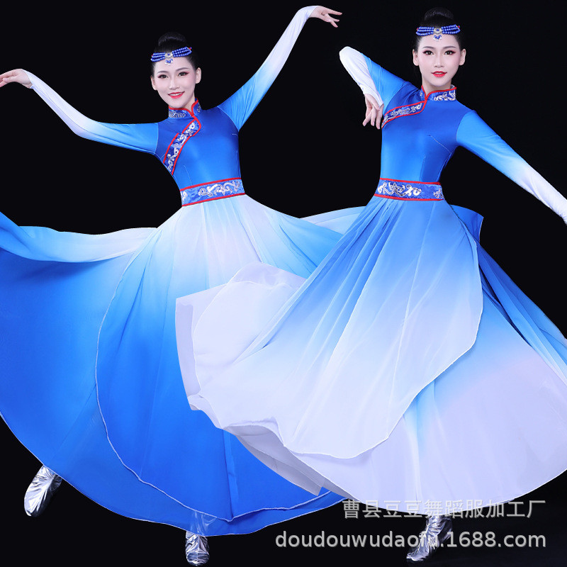 Trang phục biểu diễn Mông Cổ, trang phục dân tộc thiểu số, phong cách dân tộc hiện đại, bộ trang phụ