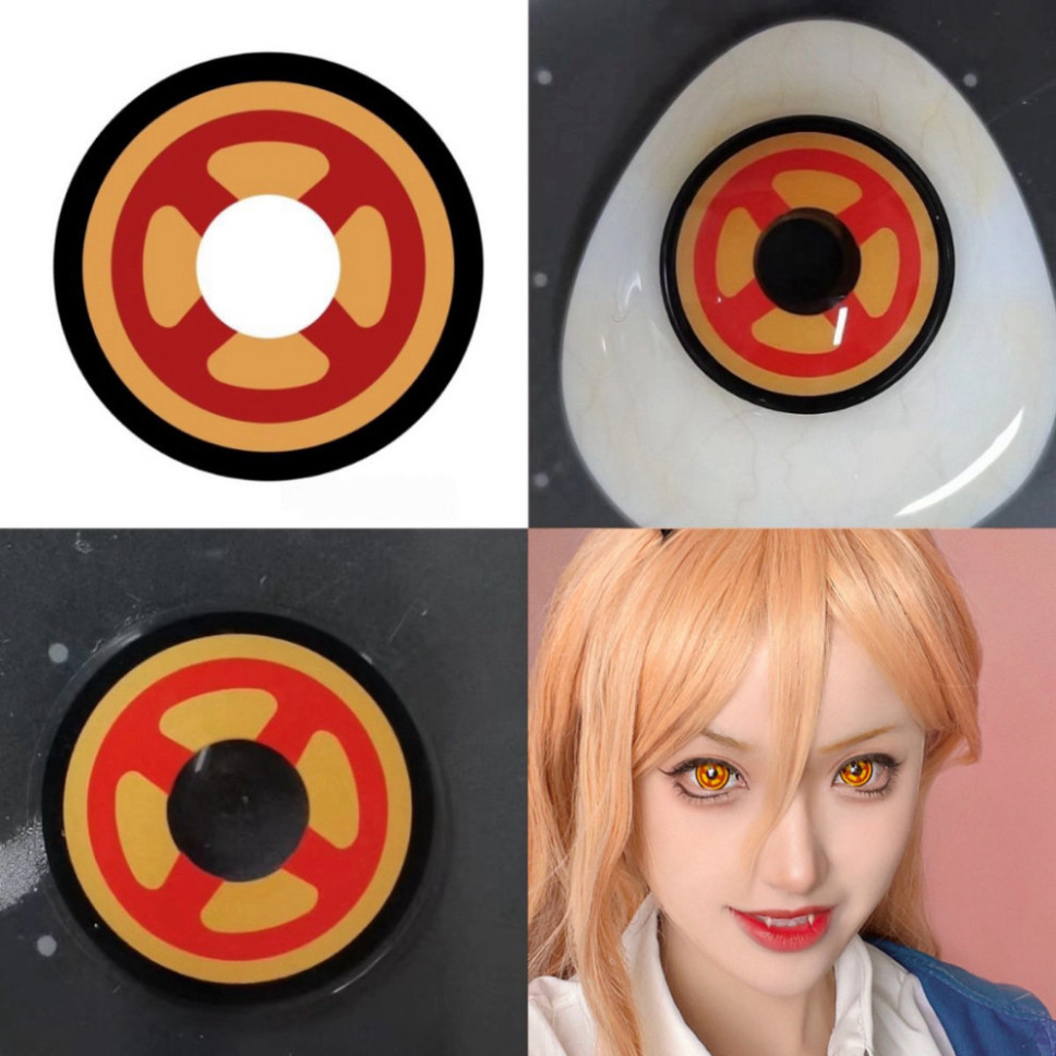 [01 CHIẾC] Kính Áp tròng Anime Màu Học Sinh Cưa Xích Người Makima Power Cosplay - Corn Cosplay