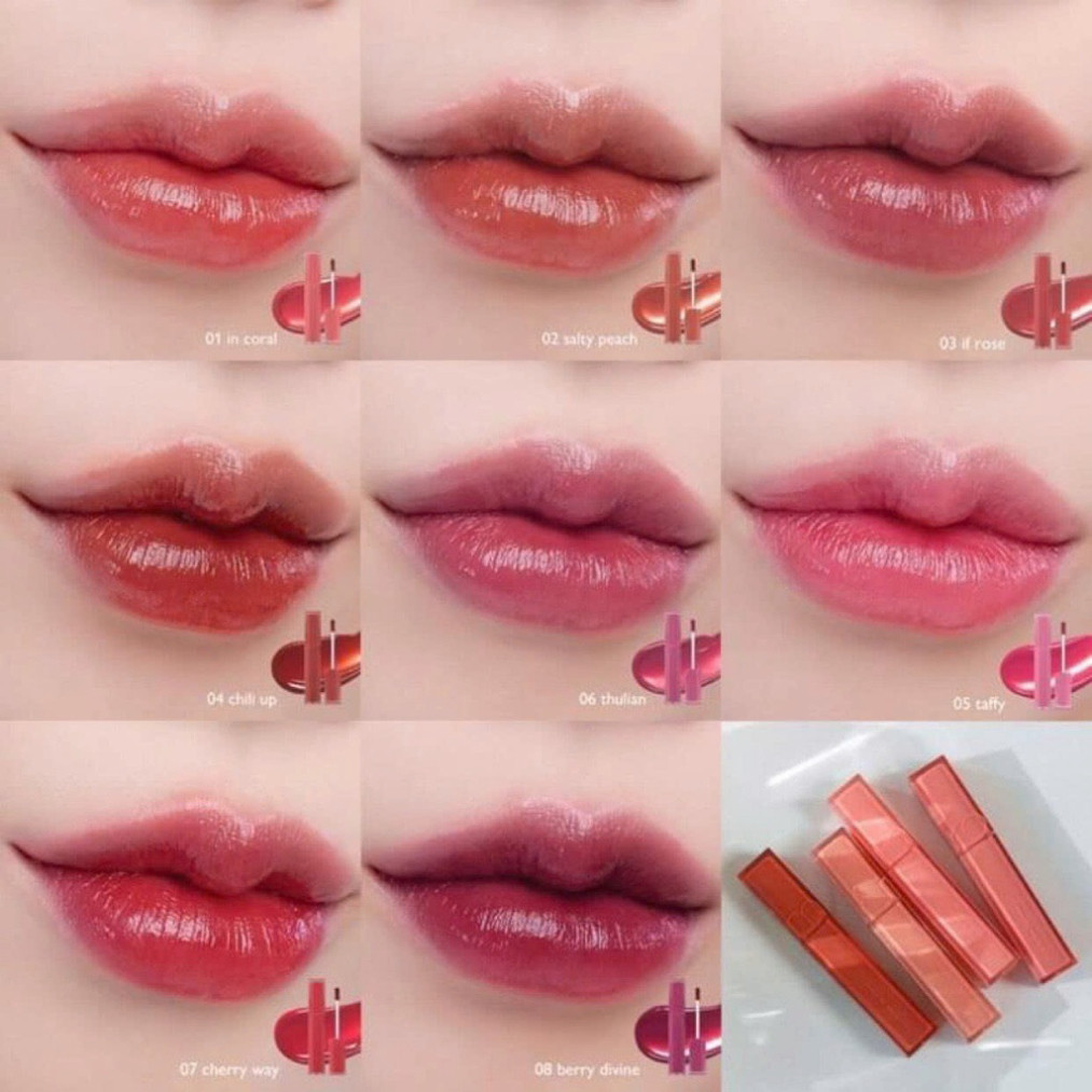 C [SON CHIẾT] Son RM dewyful water tint chiết 0,5ml chất son nước bóng làm căng mọng môi C