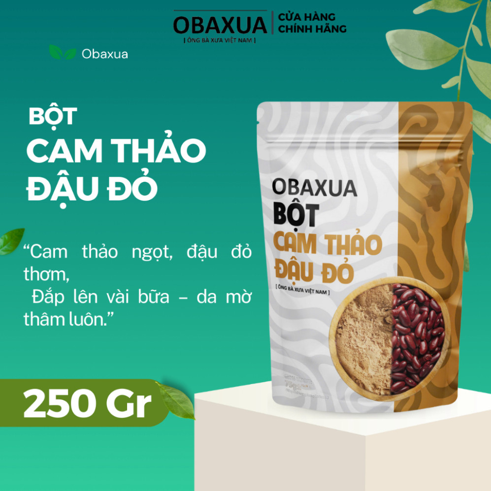E Bột Cam Thảo Đậu Đỏ Obaxua – Size Túi 75G/250G E