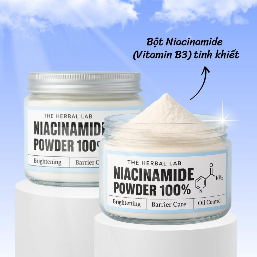 F Bột Niacinamide (Vitamin B3) & Bột Vitamin C nguyên chất – Dưỡng sáng và đều màu da body F