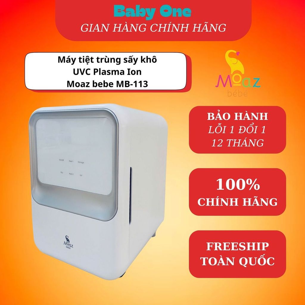 Máy tiệt trùng bình sữa Moaz BéBé MB113 – Sấy khô & khử khuẩn UVC – Dung tích 23L