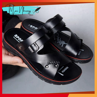  Dép nam da cao cấp đẹp quai chéo ngang có quai hậu thời trang niên trẻ trung 