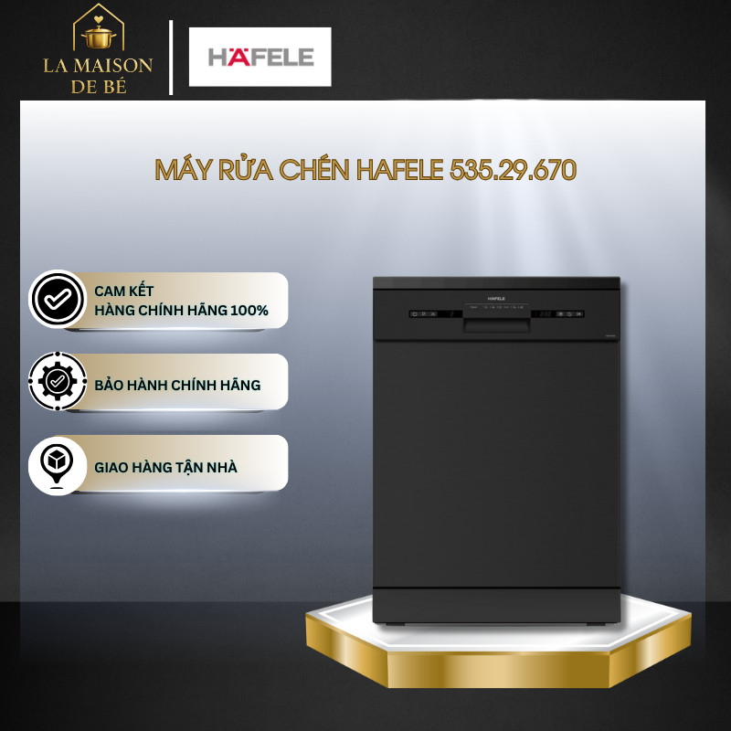 Máy Rửa Chén Độc Lập Hafele HDW-F601B  535.29.670 - 14 bộ chén đĩa - 6 chương trình rửa - LMS