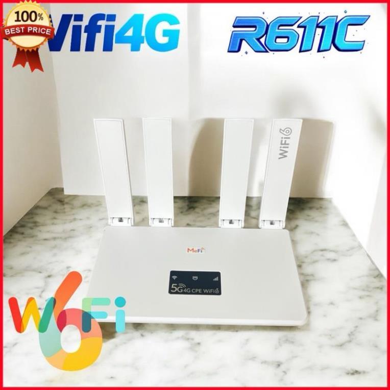 SALE MẠNH Bộ Phát Wifi 4G R611C - 4 Ăngten Gấp Gọn, Wifi 6 Siêu Nhanh, Tản Nhiệt Hai Bên HÀNG CHUẨN