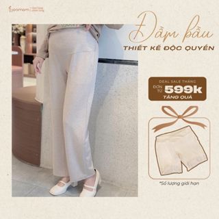   Bestseller  Quần Bầu Joamom Mùa Thu Đông Nỉ Suông Ống Rộng Co Giãn - Qb070 