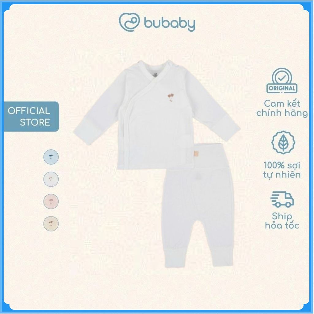   NB-3M  Bộ dài tay cài chéo Bao tay chân lật Bubaby Siro - BSR110809 | Quần áo BU Baby chính hãng 