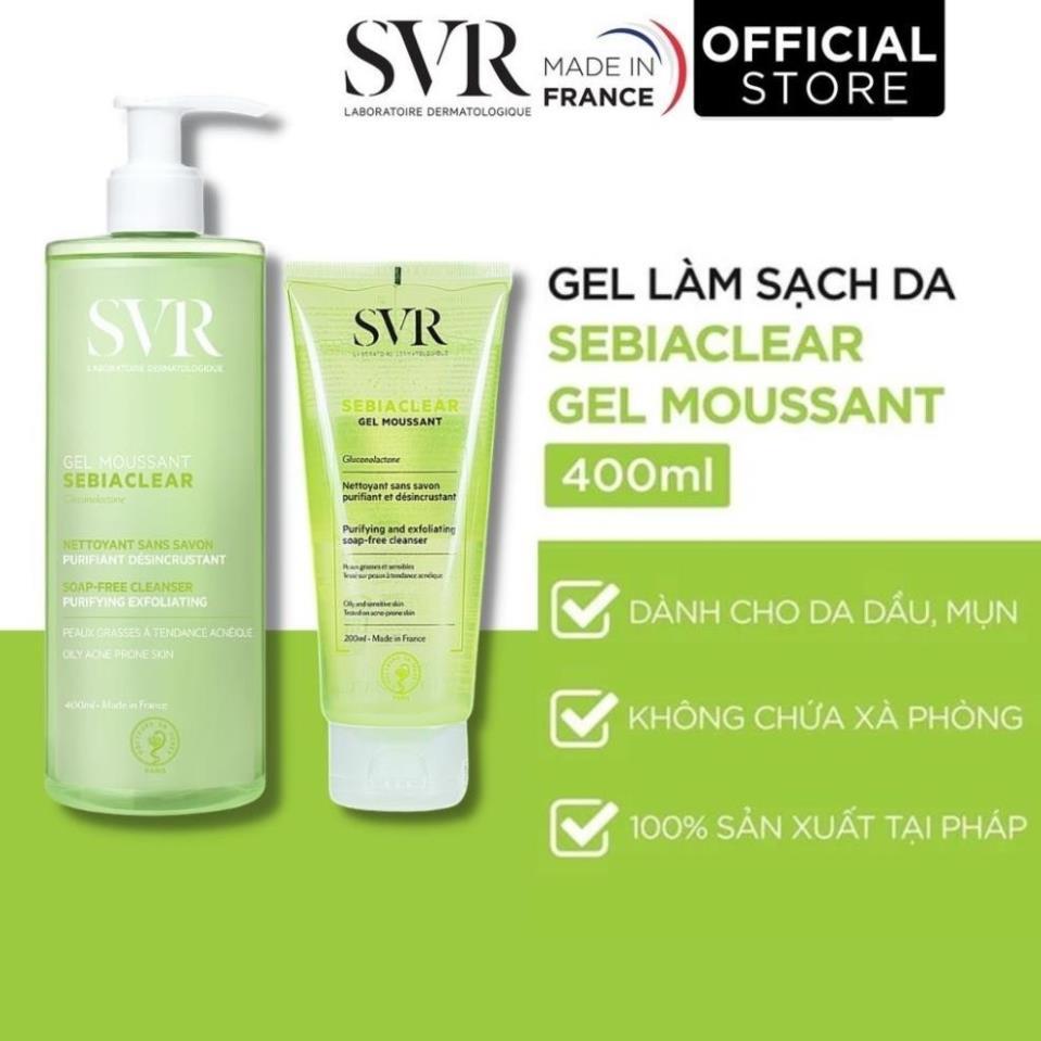 Gel Rửa Mặt Dành Cho Da Dầu Mụn SVR Sebiaclear Gel Moussant 200ml-400ml | BigBuy360 - bigbuy360.vn