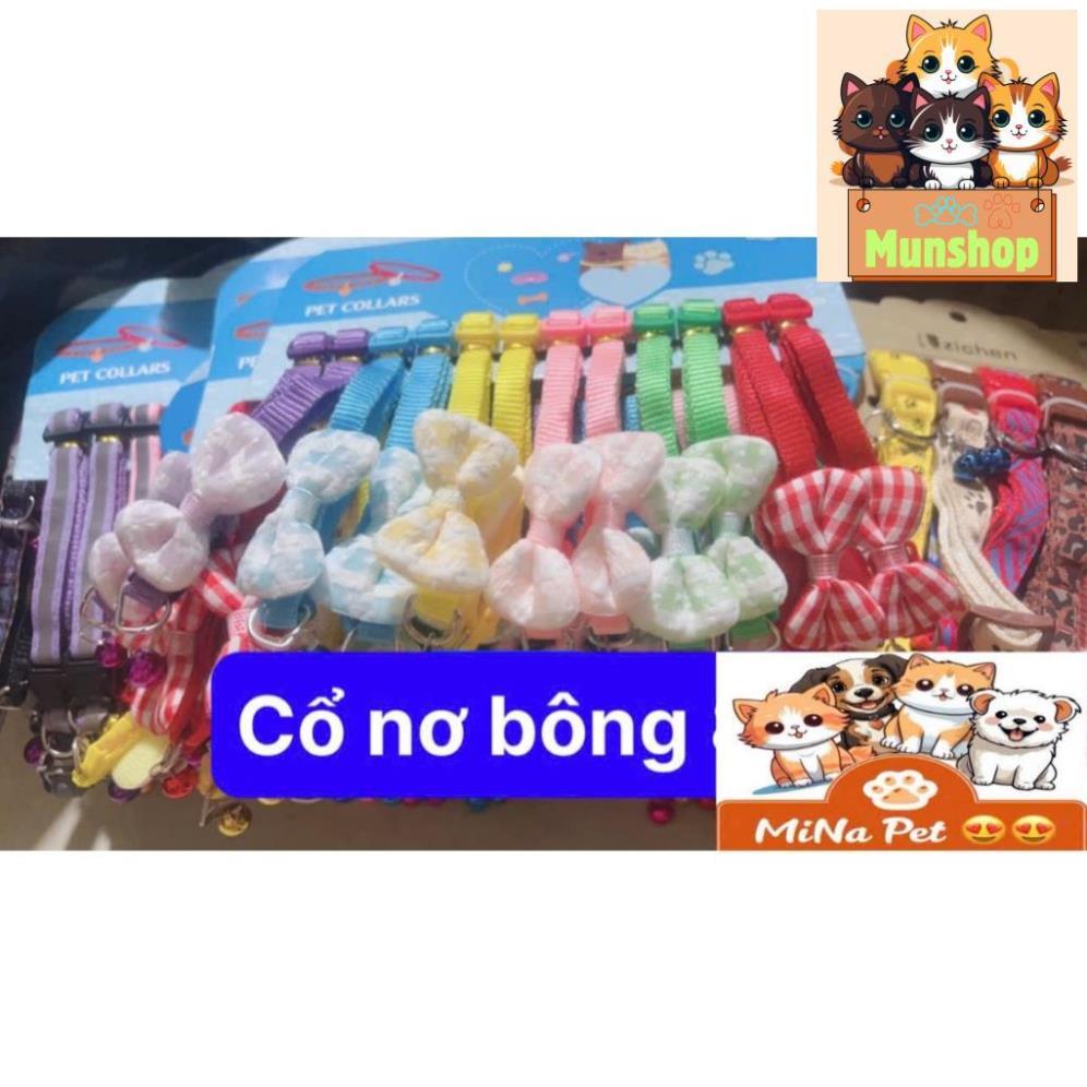 cổ nơ bông cho chó mèo 1cm- cổ chó mèo nơ bông Munshop