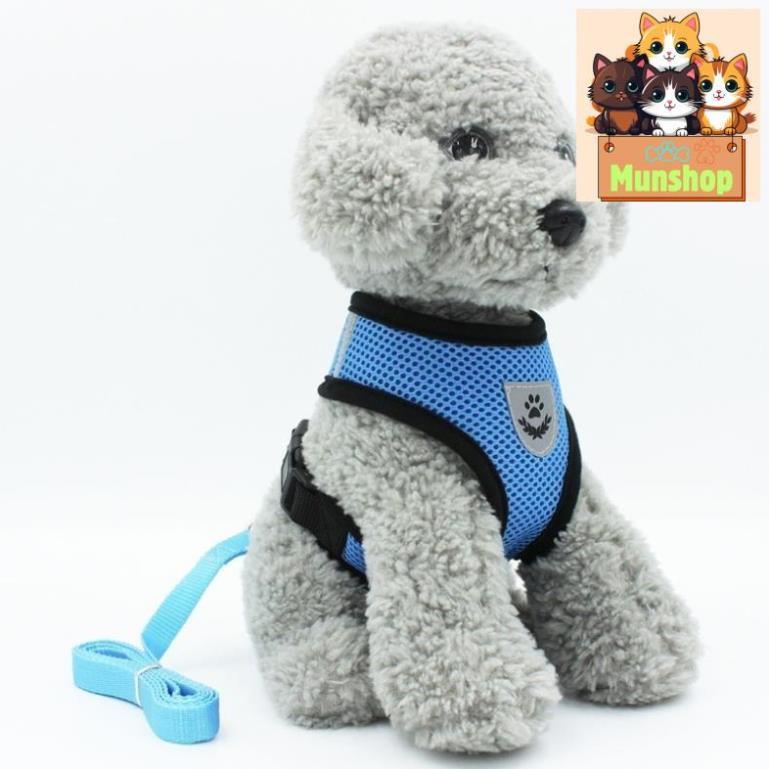 Dây dắt lưng ngực lưới cho chó mèo xinh-đai yếm lưới chó mèo Munshop