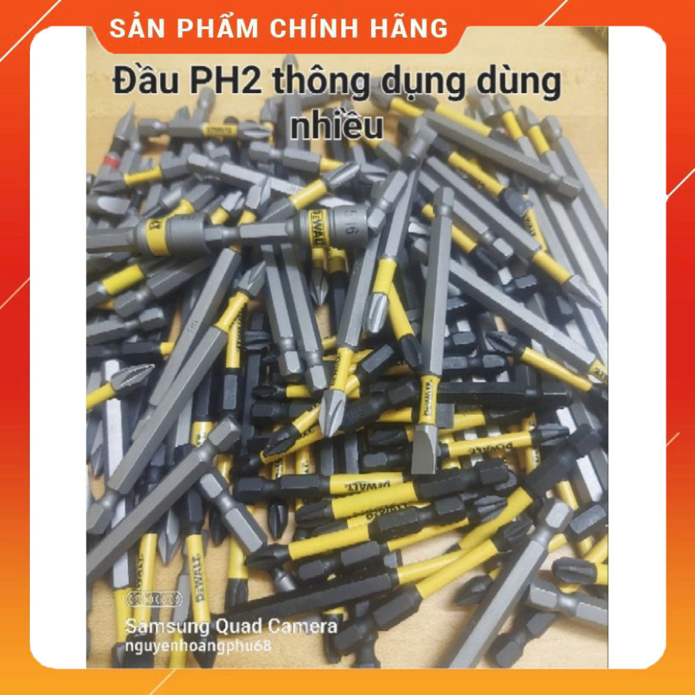 Bộ mũi vít Dewalt với đầy đủ kích thước thông dụng PH1, PH2, PH3 và SL6, chất lượng đảm bảo. .