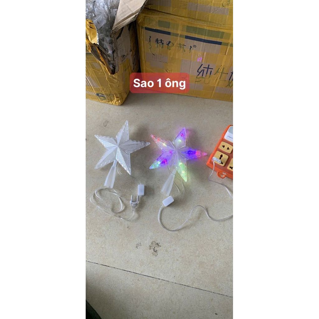Led ngôi sao 5 cánh trang trí cây thông Noen mẫu mới 2025.
