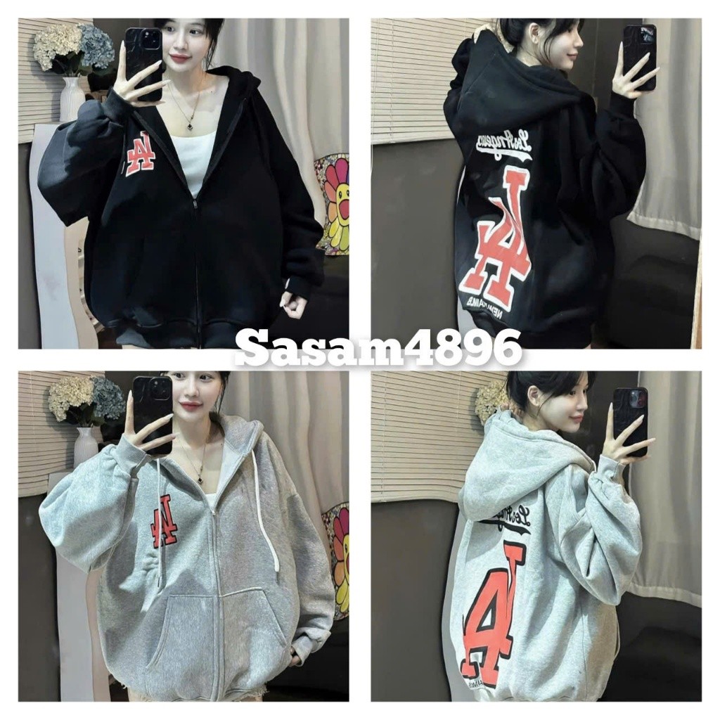Áo Khoác Hoodie In chữ L.A  From rộng Unisex nam nữ đều mặc đẹp UT