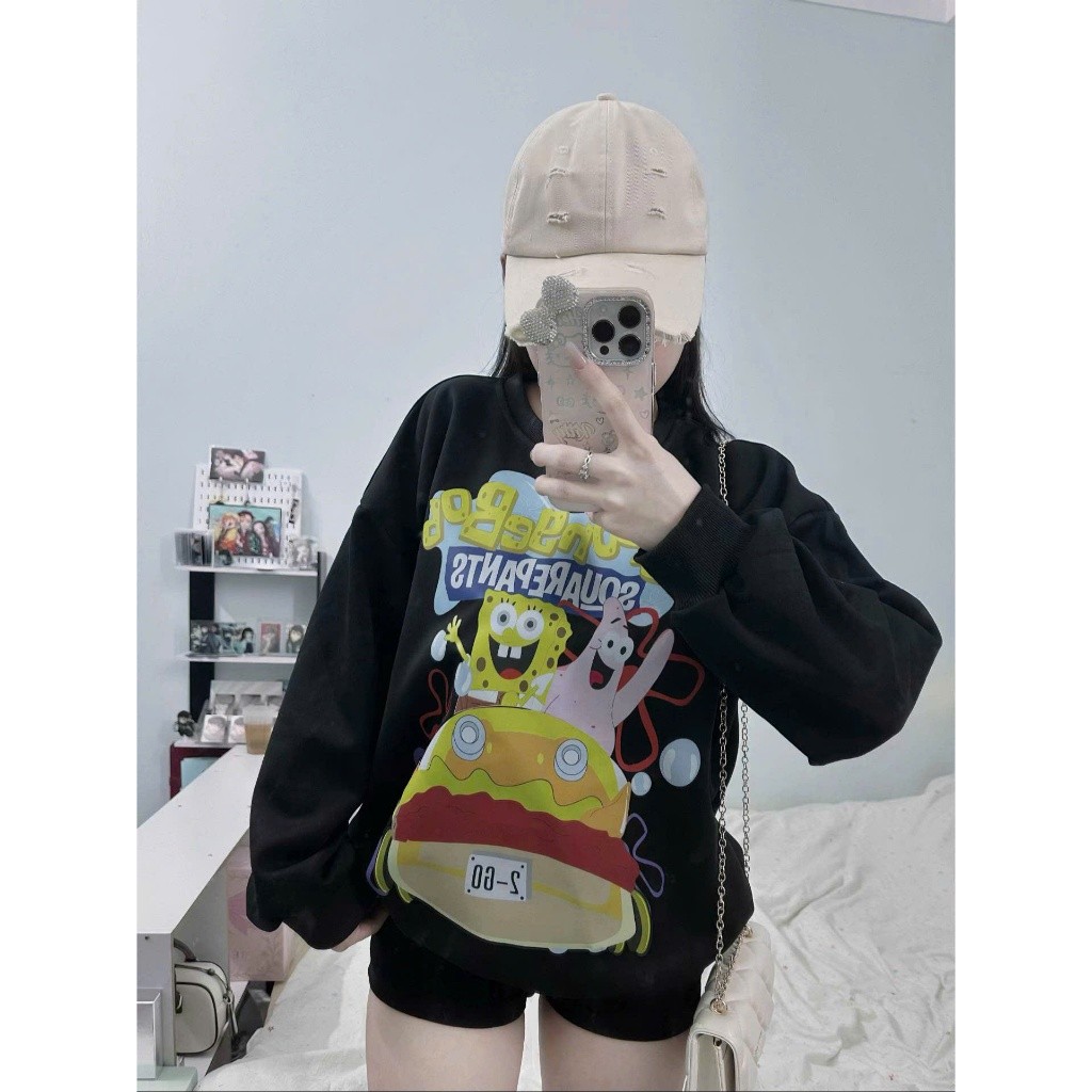 ÁO Ni Sweater Nhiều Mẫu in bọt biển spo. unisex phong cách Hàn Quốc  from rộng Nam Nữ OK UT