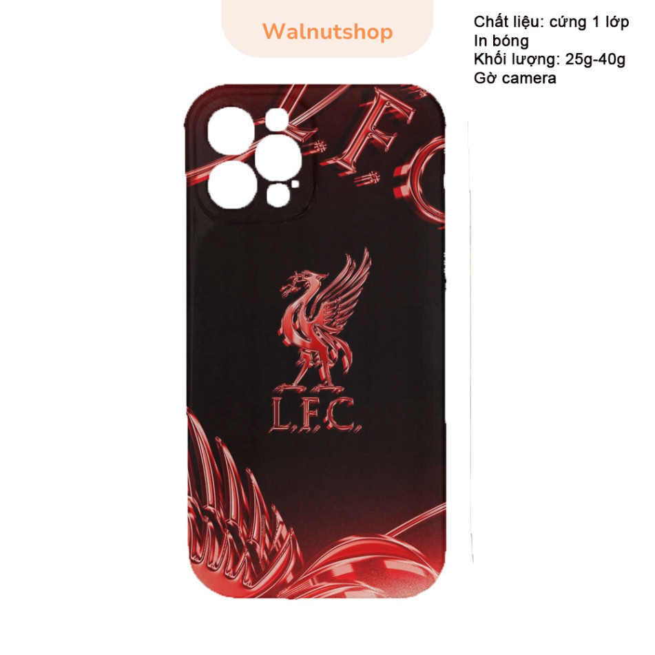 Ốp điện thoại Liverpool nền đen - Ốp lưng CLB LFC YNWA - Ốp bóng đá The Kop logo đỏ trên nền đen