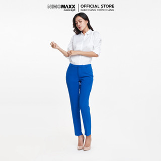   CÒN XANH DƯƠNG ĐẬM  Quần Tây Nữ Quần Ống Ôm Xẻ Lai NINOMAXX N&M 1810066 