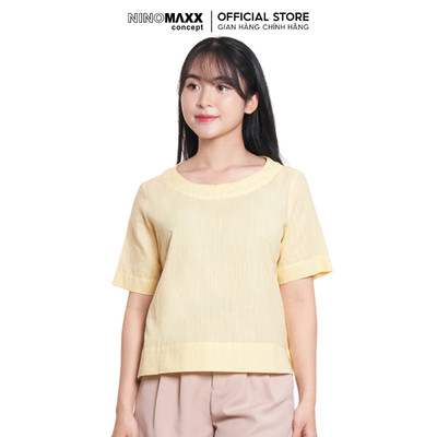  Áo Kiểu Nữ NINOMAXX Vàng Pastel 2409016