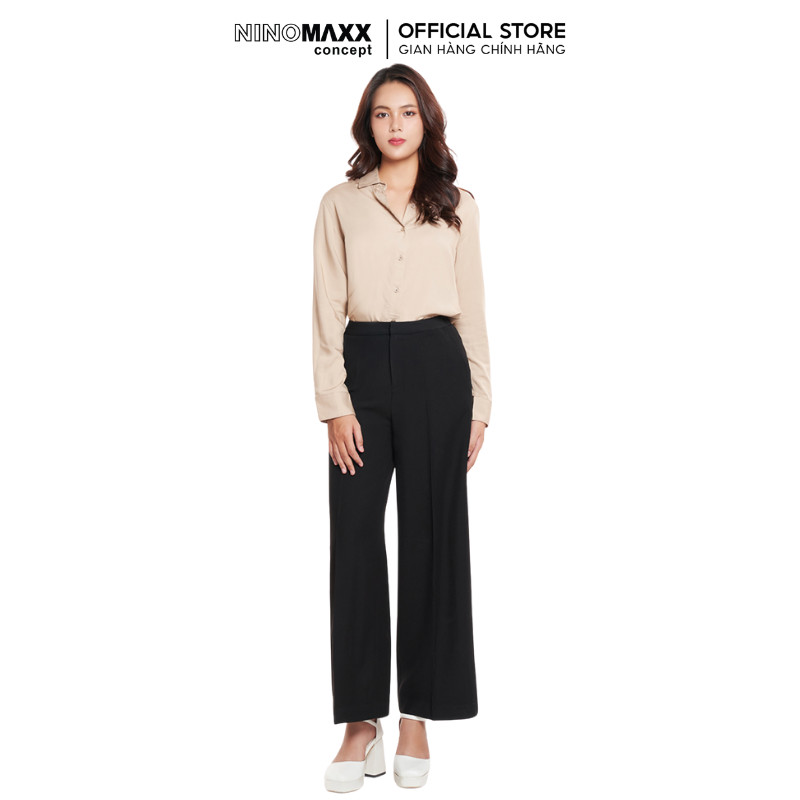 [CÒN NÂU] Quần Tây Thời Trang Nữ Ống Rộng NINOMAXX 2212039