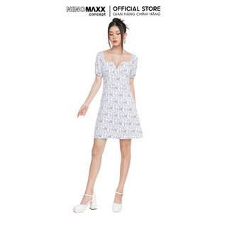 [CÒN SIZE S, M] NINOMAXX Đầm nữ thời trang họa tiết phối dây chất liệu viscose 2205010