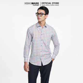   CÒN SIZE S M  N&M Áo sơ mi nam tay dài caro melange cotton slim fit 2011067 