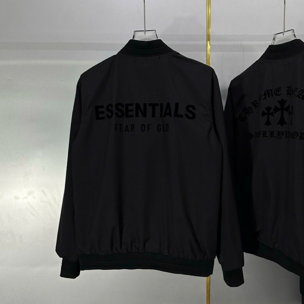 Áo khoác bomber gió nam nữ PB in hoạ tiết chữ Essentials nhung nổi hai mặt bo ống chun gân basic AK2