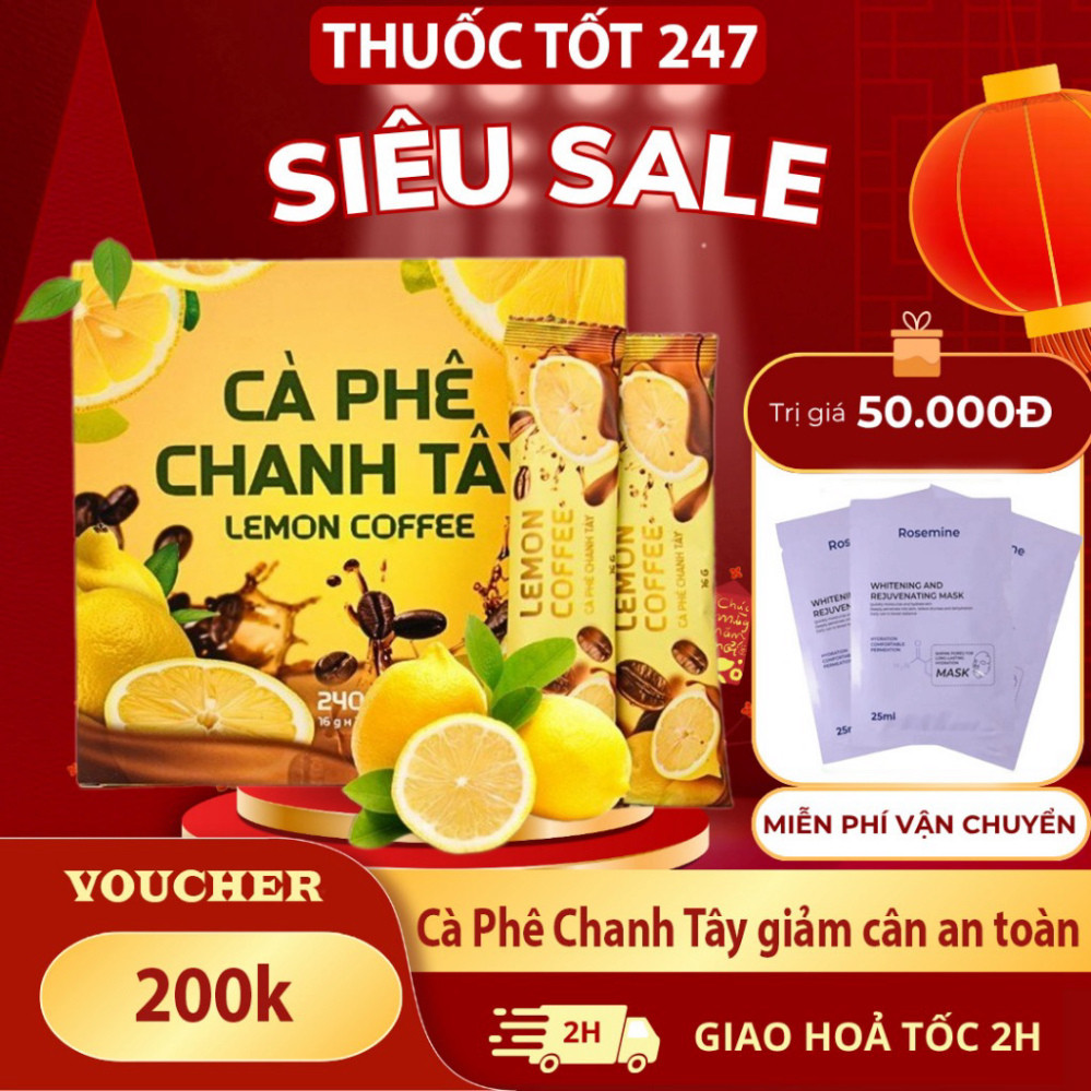 Cà Phê Hoà Tan hương vị CHANH TÂY - LEMON COFFEE (hộp 15 gói)