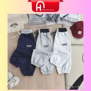  Set 3 quần nỉ HCBBOY tone basic bo chun bo gấu cho bé trai bé gái - HNOrderChina 