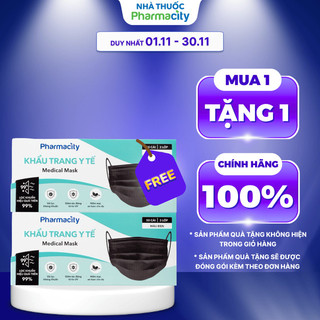  Khẩu trang y tế màu đen Pharmacity  Hộp 50 Cái  - New 2025 