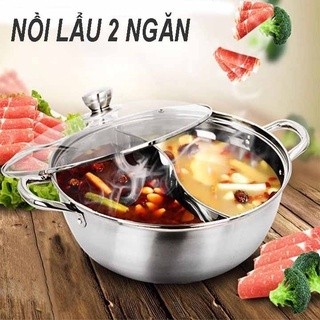 Nồi lẩu 2 ngăn inox, nồi lẩu 2 ngăn bếp từ, nồi lẩu hai ngăn