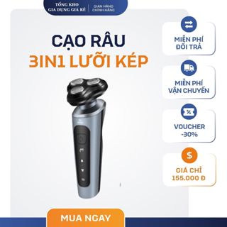 Máy cạo râu nam Shaver 9D 4in1 kiêm tỉa lông mũi cao cấp, 3 lưỡi dao kép,  công nghệ chống nước IPX7 bảo hành 12 tháng H