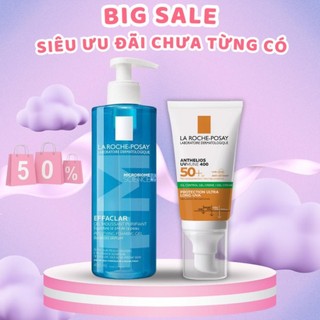  Gel Rửa mặt La Roche Posay Effaclar Foarming 400ml Kem chống nắng La Roche Posay Cho Da Dầu 50ml 