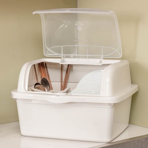 Kệ Úp Chén Bát Đĩa Có Nắp Đậy VIỆT NHẬT 5568, Giá Úp Chén Đĩa Tiện Dụng Cho Nhà Bếp