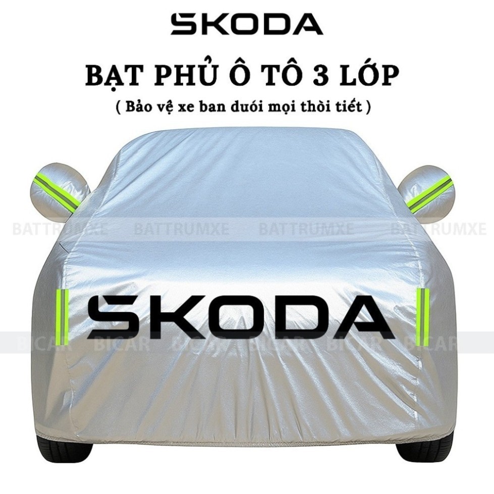 Bạt Phủ Ô Tô 3 Lớp Cao Cấp Chống Nắng Mưa Bụi Xước – Phù Hợp Xe Skoda Kushaq, Kodiaq, Lavia, Superb,