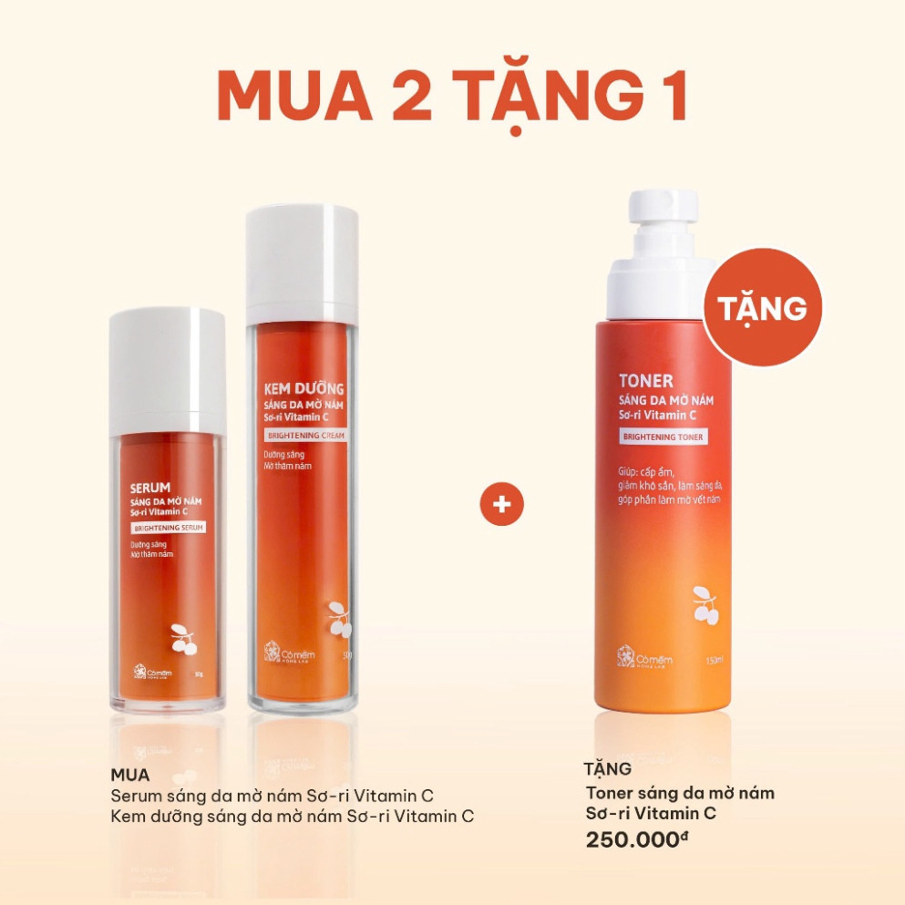 A Serum Vitamin C sáng da vết nám tàn nhang dưỡng da chiết xuất Sơ-ri Cỏ Mềm 30gr A