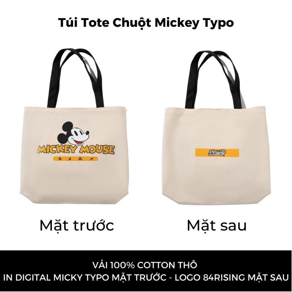B [QUÀ TẶNG] Túi tò te tote B ag Chuột Mickey & những người B ạn Disney Typo 84RISING B y Coolmate B