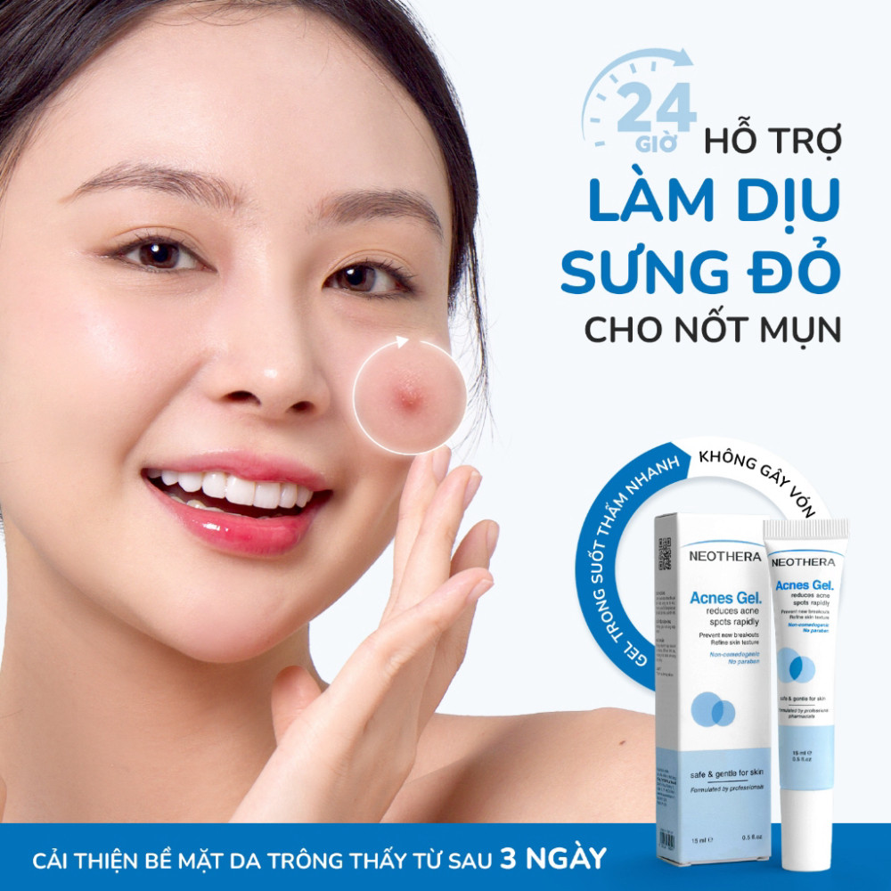 F Gel Giảm Mụn, Thâm Sẹo Mụn Dành Cho Da Dầu, Mụn NEOTHERA Acnes Gel 15ml (Tuýp) F