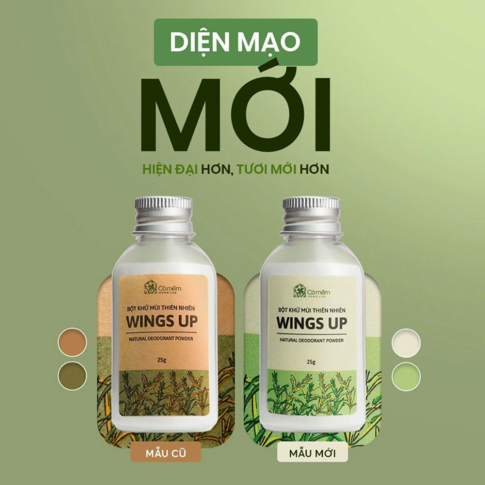 A Combo Bột Khử Mùi Wings Up Và Xịt Cơ Thể Khử Mùi Hôi Kháng Khuẩn Cỏ Mềm A