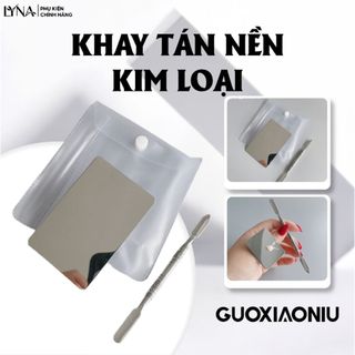 Khay Tán Nền Kim Loại Guoxiaoniu– Tán Phấn, Trộn Màu Trang Điểm Tiện Lợi