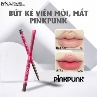 PinkPunk Chì Kẻ Viền Môi Lip Liner Bút kẻ Bọng Mắt Sáp Kết Cấu Căng Mọng 0.25g Tặng Kèm Cọ Son