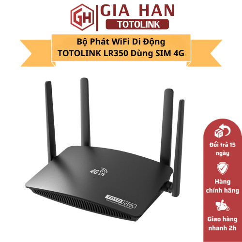 Bộ Phát WiFi Di Động TOTOLINK LR350 Dùng SIM 4G LTE Tốc Độ 300Mbps - Hỗ Trợ 16 Kết Nối, Cắm & Chạy