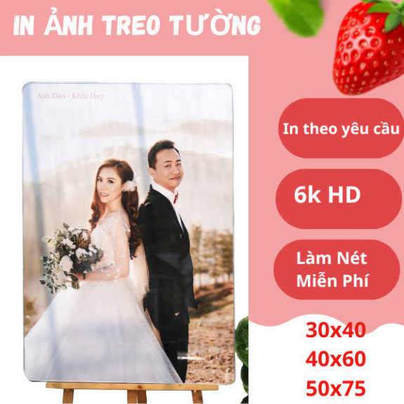 In ảnh cá nhân,Khung ảnh gỗ tráng gương treo tường bo viền 40x60 ,50x75 ,60x90 in ảnh theo yêu cầu