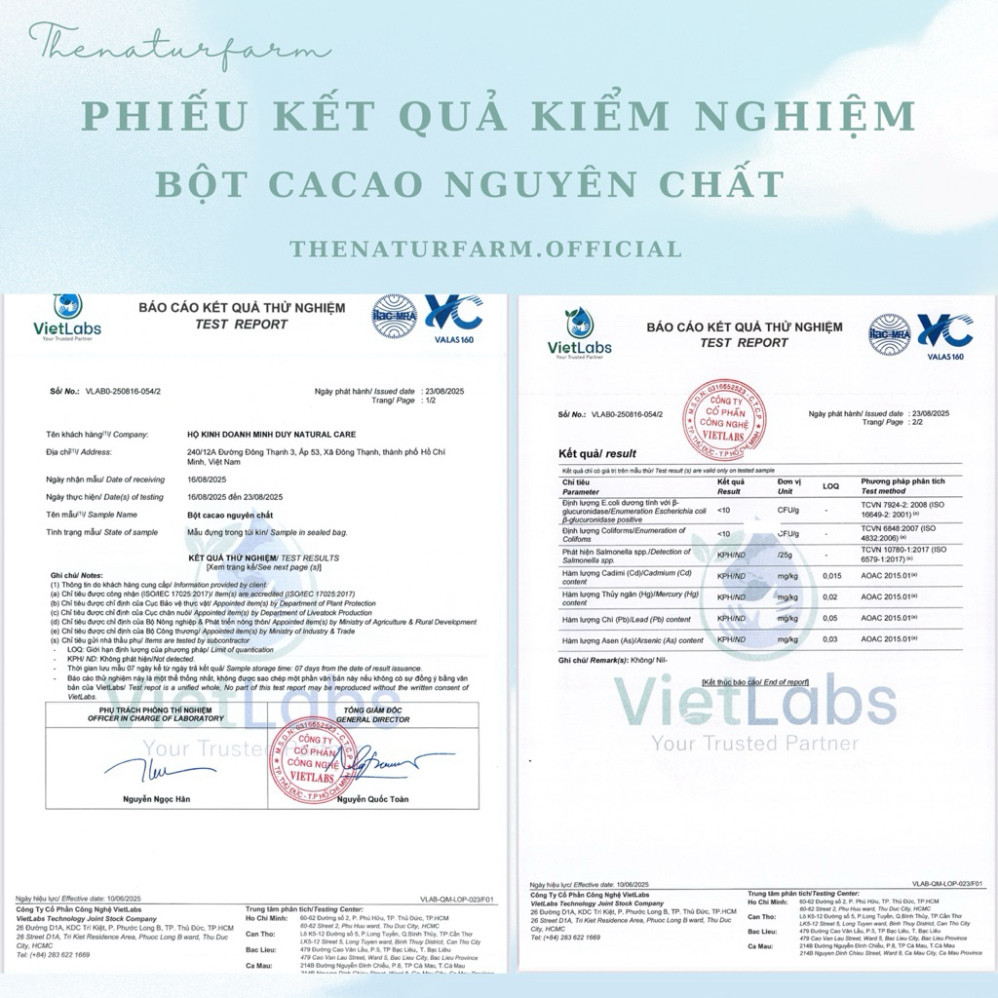 H B ột cacao nguyên chất Thenaturfarm [ 300GR ] Hỗ trợ sáng da, dưỡng ẩm, mờ thâm sạm H