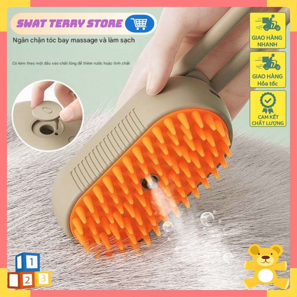 GloFur™ Pet Steam Brush USA - Lược massage chải lông dạng xịt chó mèo - Swat