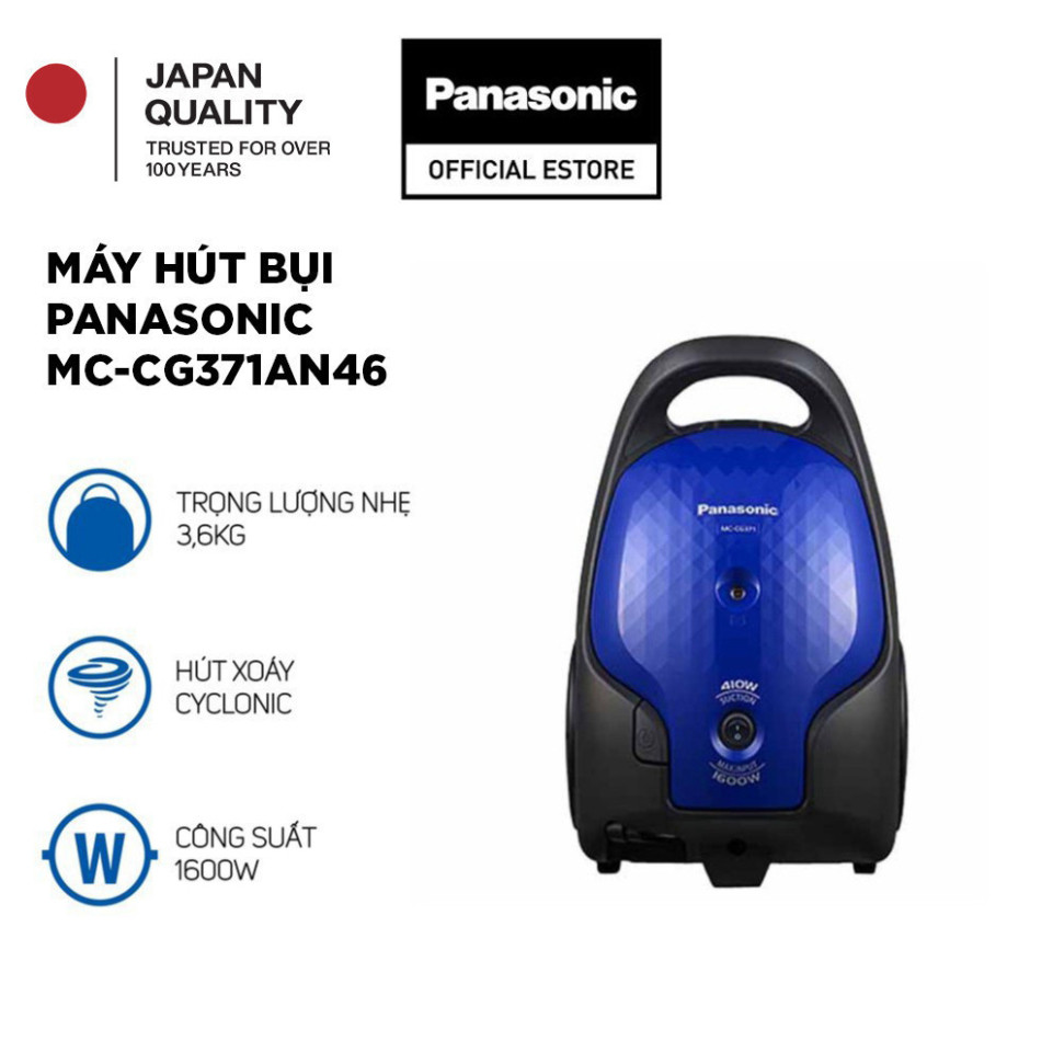 Máy hút bụi Panasonic MC-CG371AN46 – Công suất 1600W, Túi chứa 1,4 L – Bảo hành chính hãng 12 tháng