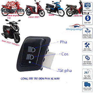 Nút Tắt Mở Đèn Xe Máy Đời Mới – Công Tắc 3 Nấc Tích Hợp Pha Cos – Nút Gạt Đèn Cho Xe Không Có Công Tắc